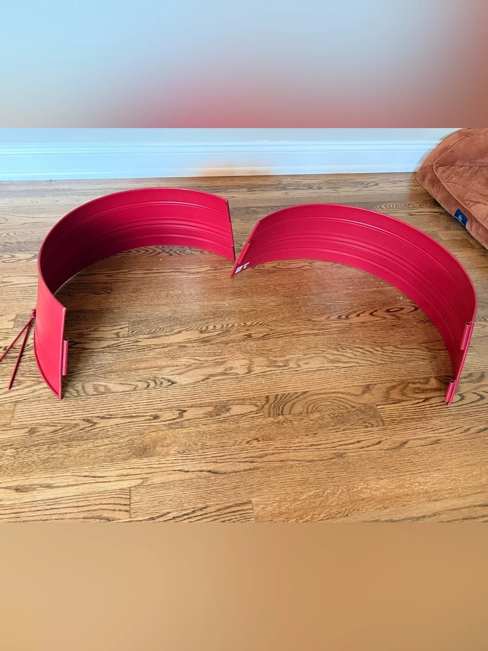 Pottery Barn Red Metal Christmas Tree Collar 27” Holiday Decor